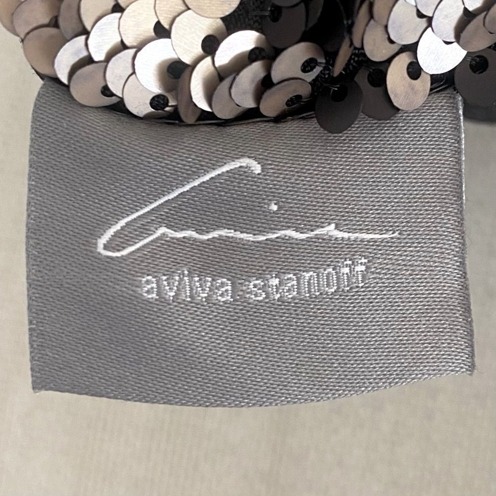 NWOT NEW Aviva Stanoff Black/Bronz Gold Sequin Accent Luxury Down Filled Pillow - Picture 8 of 9